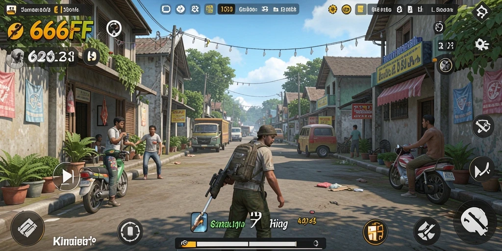 Tampilan gameplay menarik dari 666FF yang menampilkan karakter dalam simulasi kehidupan.