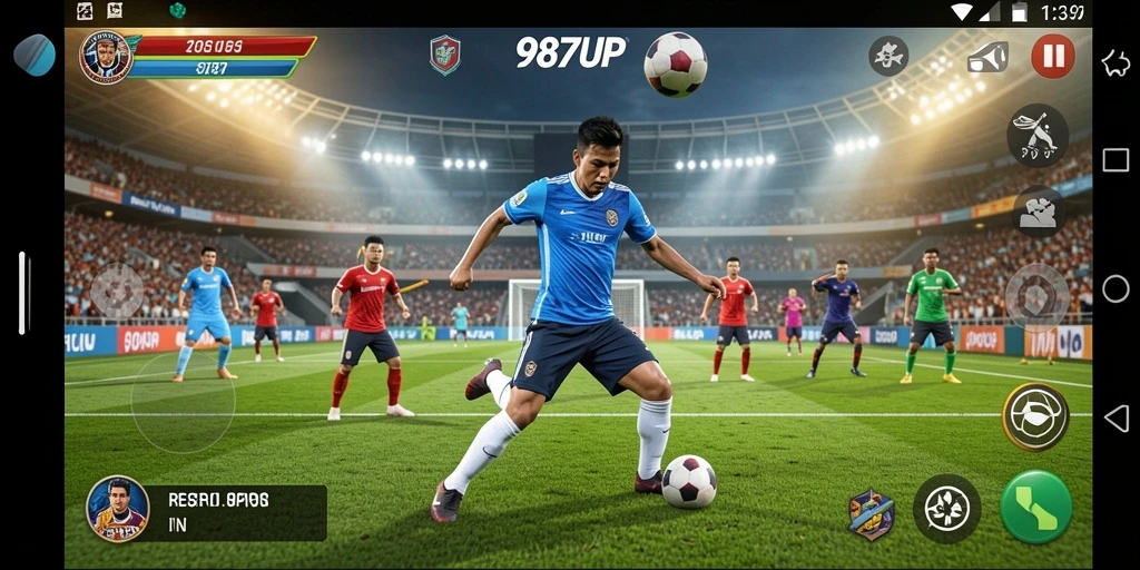 Screenshot gameplay 987UP menampilkan pertandingan olahraga yang seru.