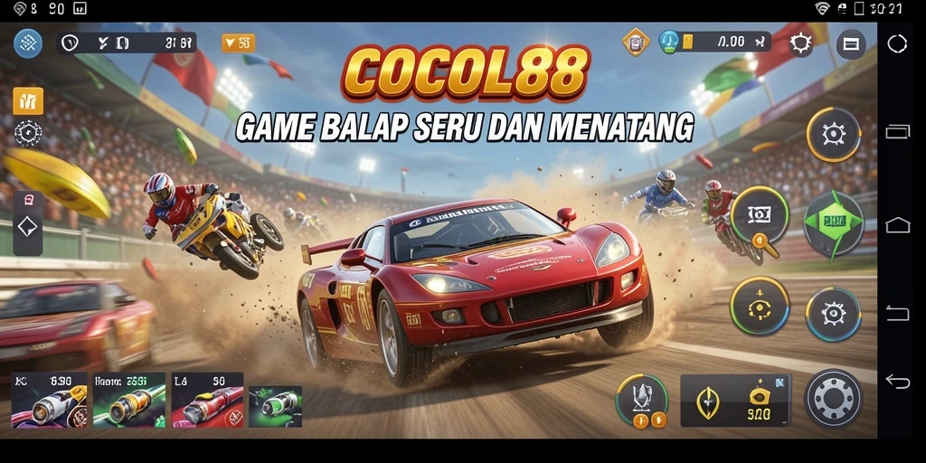 Tangkapan layar dari gameplay seru COCOL88 yang penuh aksi balap.
