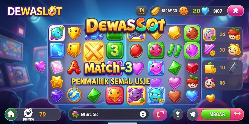 Tangkapan layar dari gameplay seru DEWASLOT Match-3.