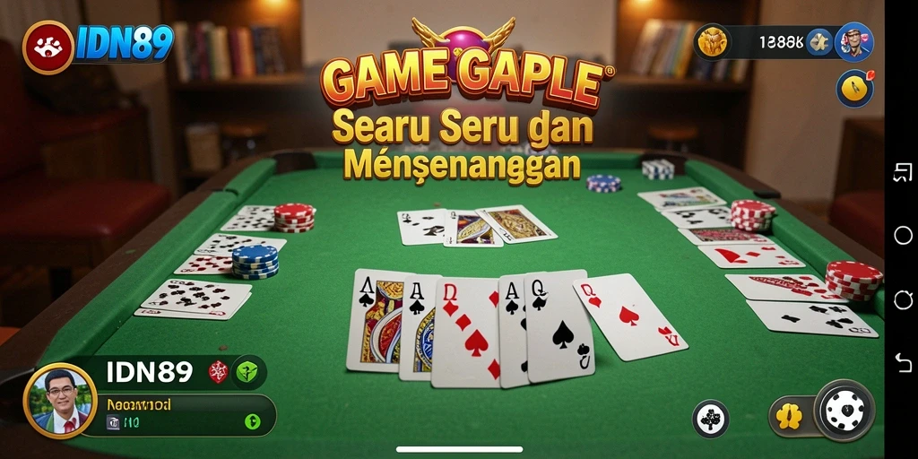 Tampilan seru dari gameplay Gaple di IDN89.