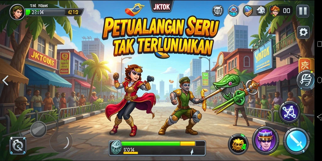 Tampilan gameplay JKTOK yang menegangkan dan penuh petualangan.