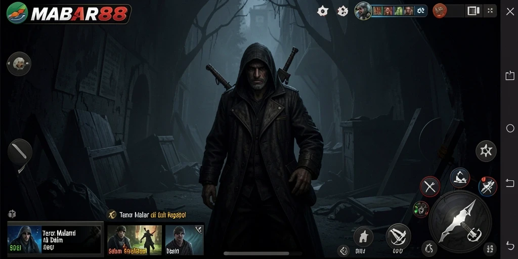 Screenshot gameplay menampilkan suasana mencekam dari MABAR88.