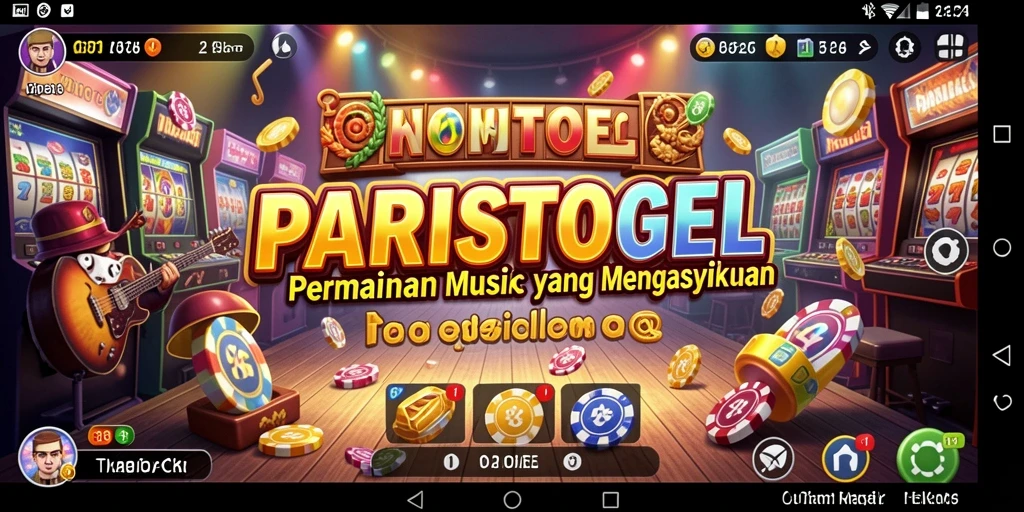 Tampilan menarik gameplay PARISTOGEL dengan musik yang menggugah semangat.