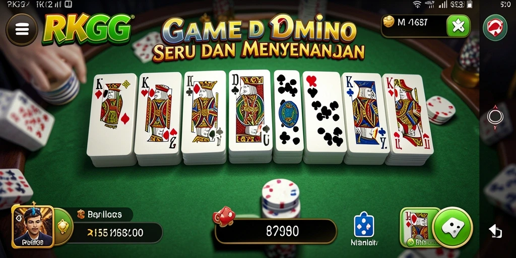 Tampilan gameplay RKGG yang menarik dan seru dalam permainan Domino.