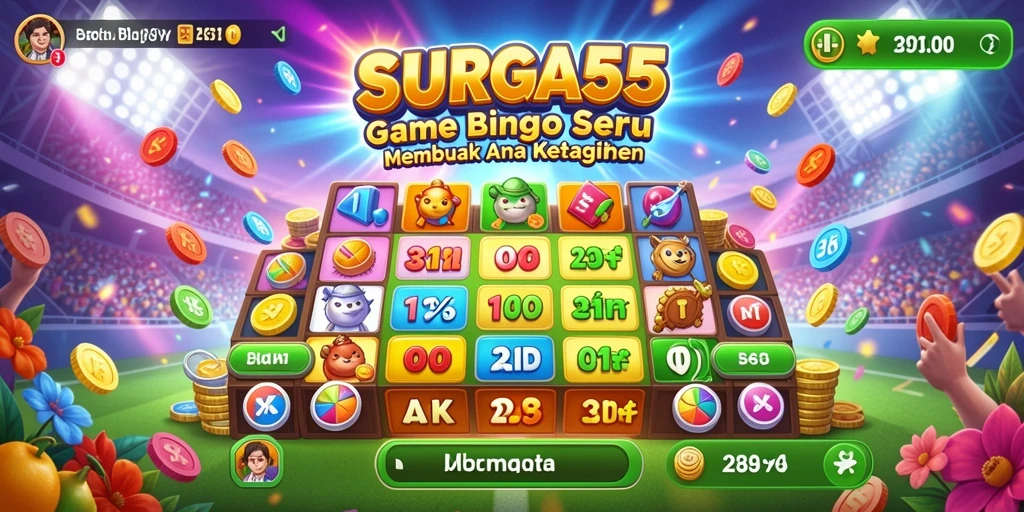 Tampilan gameplay Bingo menarik pada SURGA55 yang penuh warna.