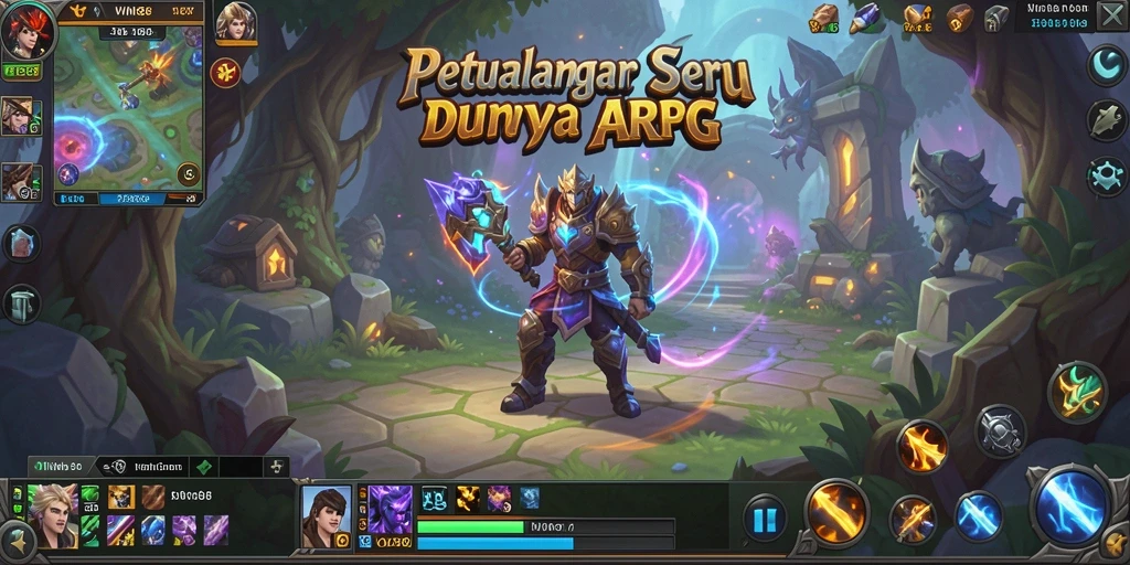 Tampilan gameplay WIN88 dengan karakter beraksi di dunia ARPG.